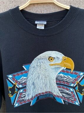 Vintage 90s American Bald Eagle Crewneck Sweatshirt MADE IN USA 2XL XXL